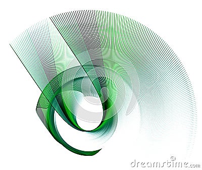 Green striped arched and wavy elements intersect and form a frame on a white background. Graphic design element. Logo, sign, icon Cartoon Illustration