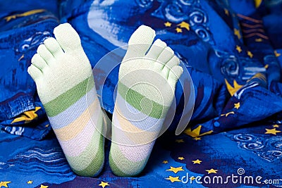 Green striped socks Stock Photo