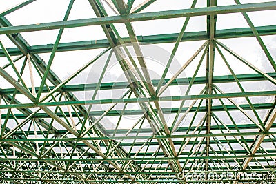 Structure of a greenhouse roof Stock Photo