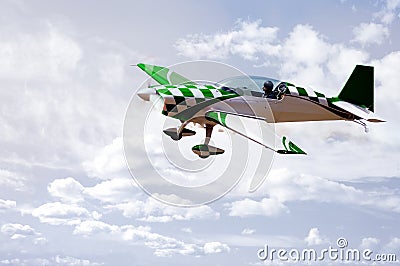 Green Stunt Plane Stock Photo