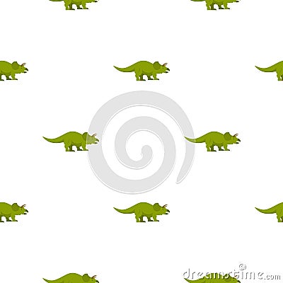 Green styracosaurus dinosaur pattern seamless Vector Illustration