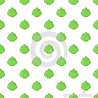 Green sugar bowl pattern, cartoon style Vector Illustration