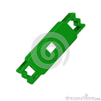 Green Sugar stick packets icon isolated on transparent background. Blank individual package for bulk food products as Stock Photo