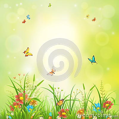 Green summer background Vector Illustration