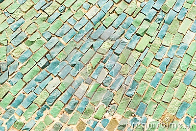 green surface of Abstract colorful smalt mosaic with high resolution for background Stock Photo