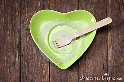 Green Heart Plate Sustainable Food Stock Photo