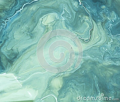 Green swirls of paint Stock Photo