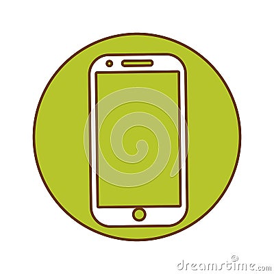 Green symbol smartwatch with aplications button Cartoon Illustration