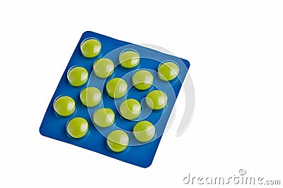 Green tablets. Stock Photo