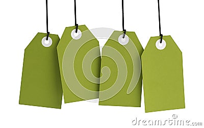 Green Tags Stock Photo