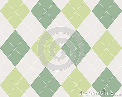 Green, tan and white argyle Stock Photo