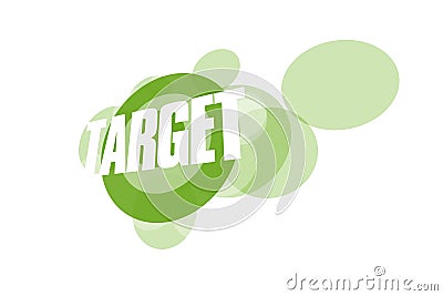 Green target graphic on white background Cartoon Illustration