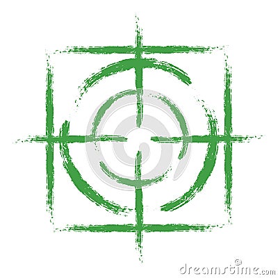 Green target on isolated white background. Vector element, illustration, icon for your design. Vector Illustration