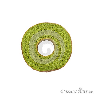 Green tea baum cake Stock Photo