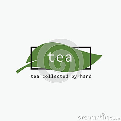 Green tea logo. Leaf emblem Vector Illustration