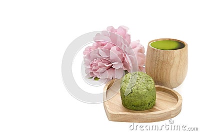 Green tea scone on white background Stock Photo
