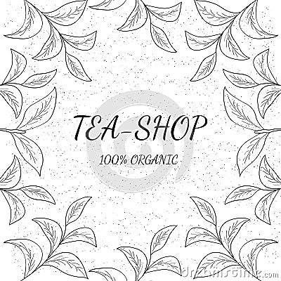 Green tea, shop Vector Illustration