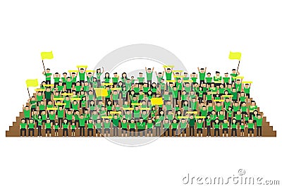 Green team supporter sport fanclub Vector Illustration