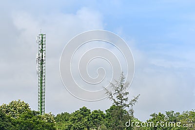 Green telecom post Stock Photo