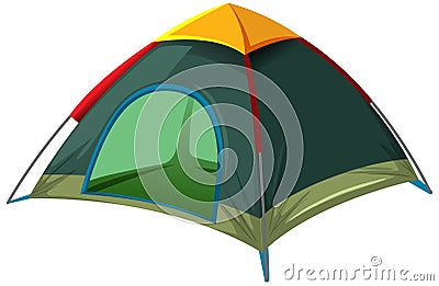 Green tent on white background Vector Illustration