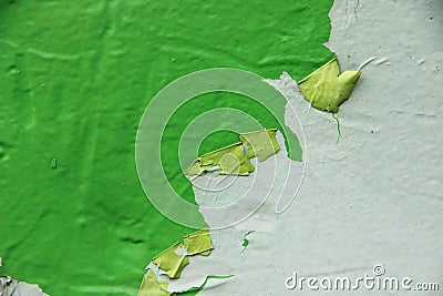 green texture walls, old, dirty and cracked surfaces background Stock Photo
