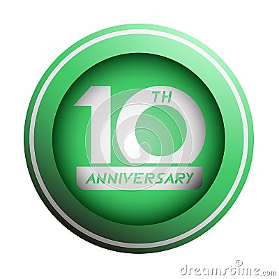 Green10th anniversary icon design Vector Illustration