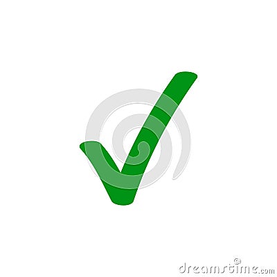 Green tick checkmark vector icon Vector Illustration