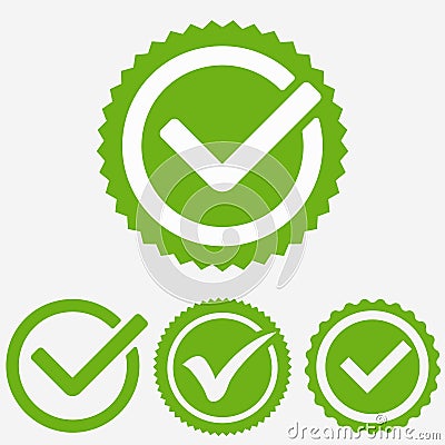 Green tick mark. Check mark icon. Tick sign. Green tick approval vector Vector Illustration