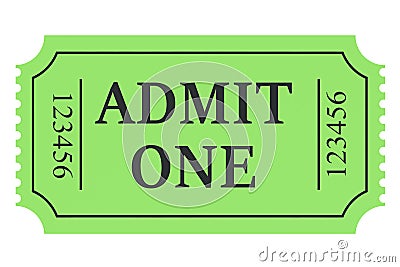 Green ticket Stock Photo