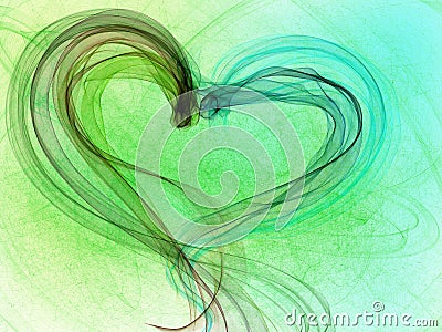 Green tint heart Cartoon Illustration