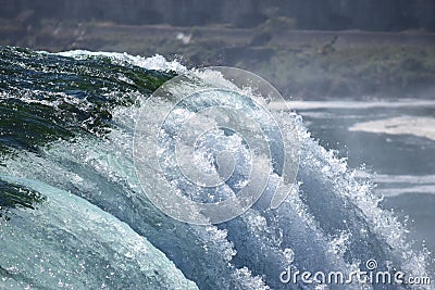 Green to Blue cascading waters at Niagara Falls Stock Photo