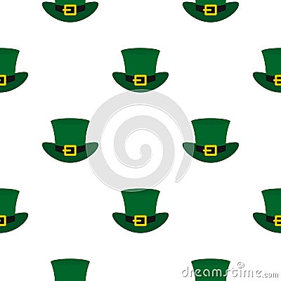 Green top hat with buckle pattern seamless Vector Illustration