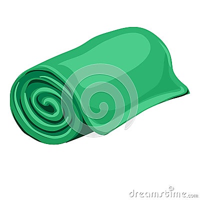 Green towel roll icon, cartoon style Vector Illustration