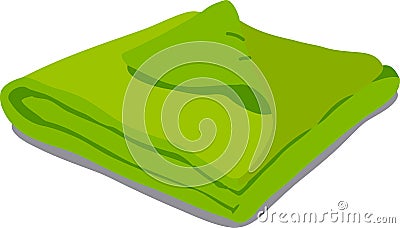 Green towel on white background Vector Illustration