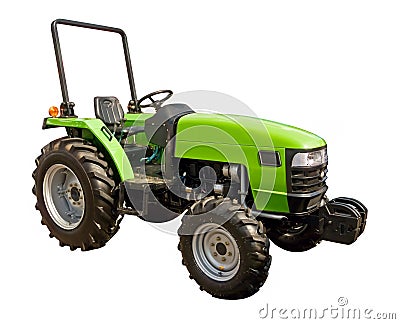 Green tractor Stock Photo