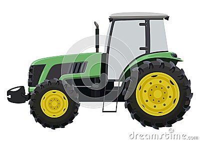 Green tractor Vector Illustration