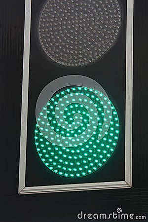 Green traffic light signal Stock Photo