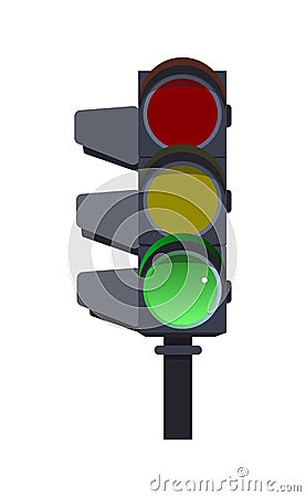 Green traffic lights. Vector Illustration