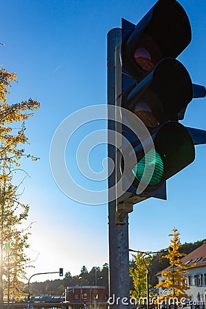 green trafficlight Stock Photo