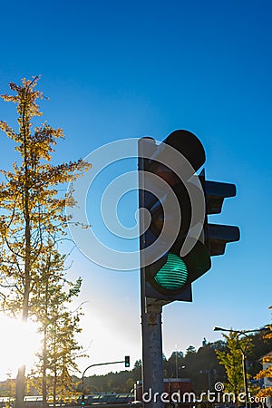 green trafficlight Stock Photo