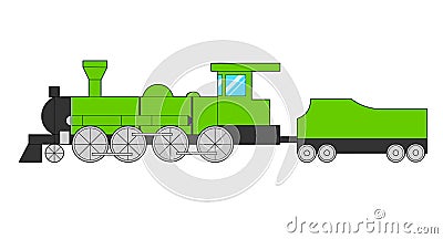 Green train Vector Illustration