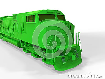 Green train Cartoon Illustration