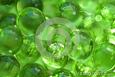 Green transparent balls Stock Photo