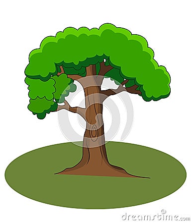 Green tree cartoon Vector Illustration