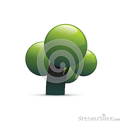 Green tree icon Vector Illustration