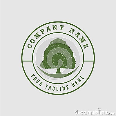 Green tree with leaves logo.Logo tree green circle. herbal leaf circle, Ecology, natural Vector Illustration