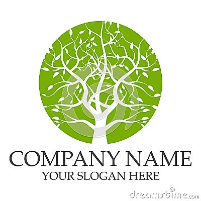 Green tree logo Vector Illustration