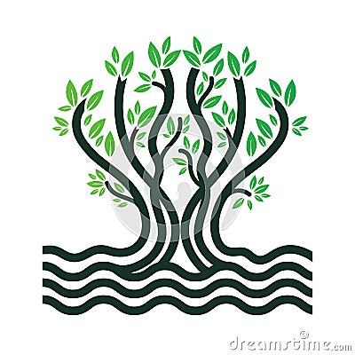 Green Tree Logo Stock Photo