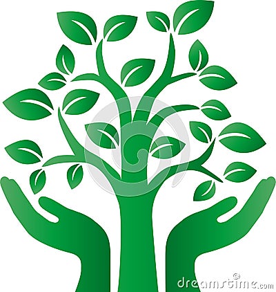 Green tree logotype environ Vector Illustration