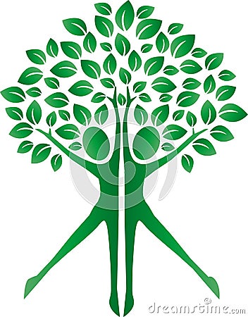 Green tree logotype environ Vector Illustration